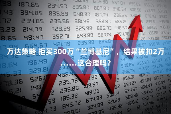 万达策略 拒买300万“兰博基尼”，结果被扣2万……这合理吗？